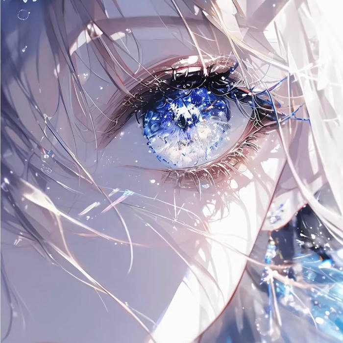 Narrative driven eye illustration for anime eye pfp