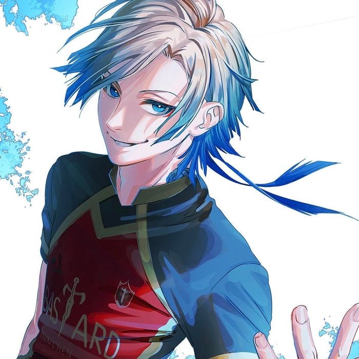 Polished sports anime look blue block anime pfp