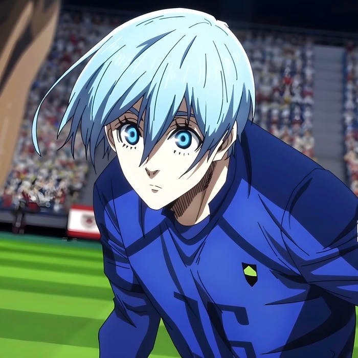 Powerful gaze concept blue block anime pfp