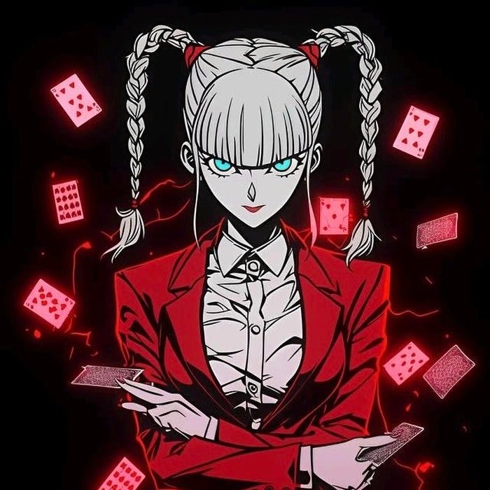 Risk fueled personality profile shown by anime pfp kakegurui