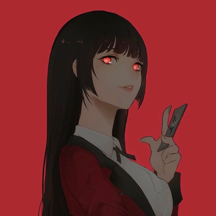 Risk obsession mindset carried by anime pfp kakegurui