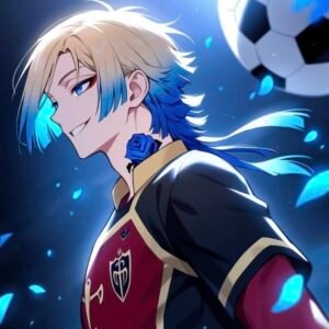 Strong personality highlight blue block anime pfp