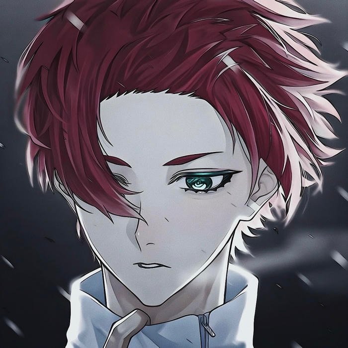 Strong silhouette design blue block anime pfp