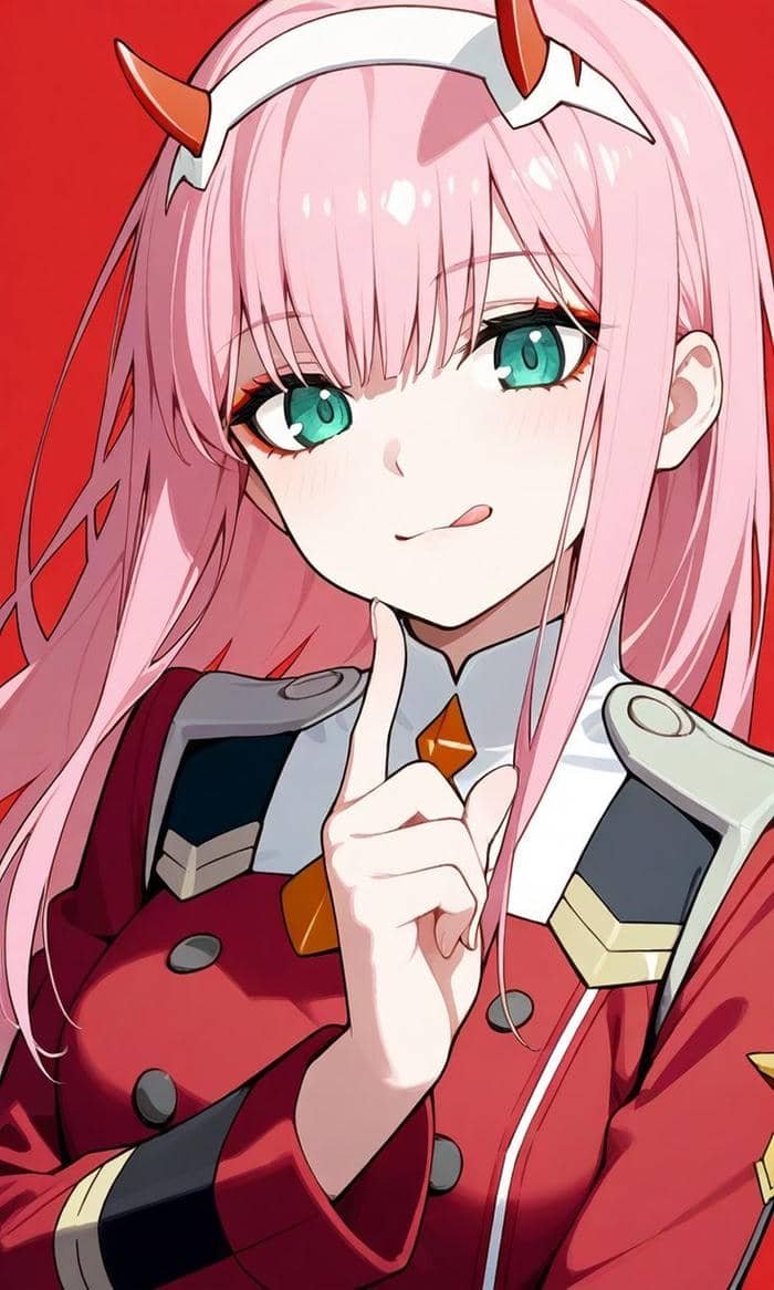 Zero two anime pfp arranged for centered framing