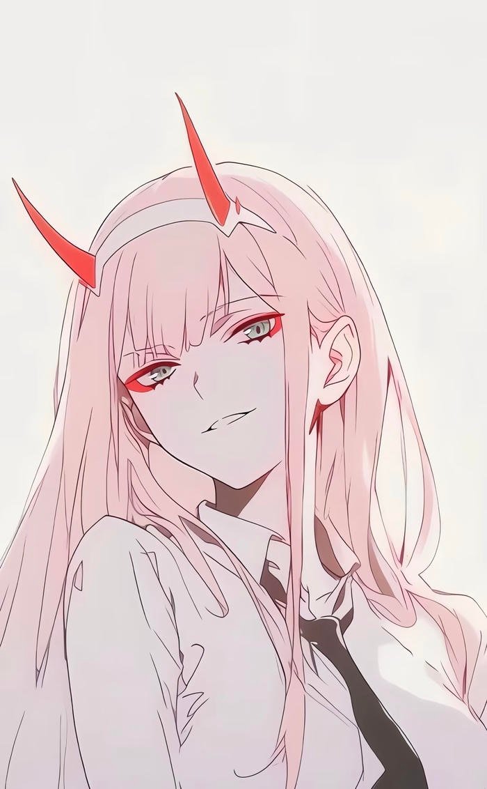 Zero two anime pfp framed in close visual crop