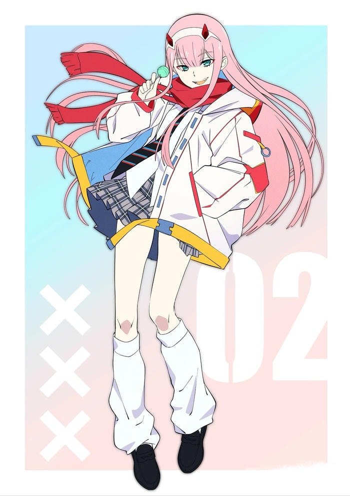 Zero two anime pfp structured for close viewing