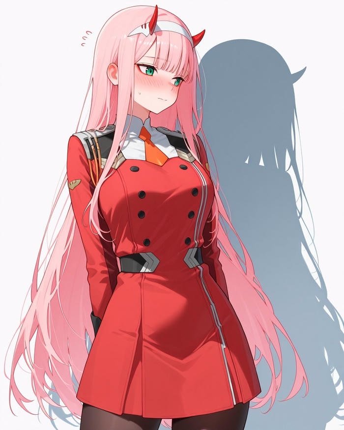 Zero two anime pfp with expressive eye focus