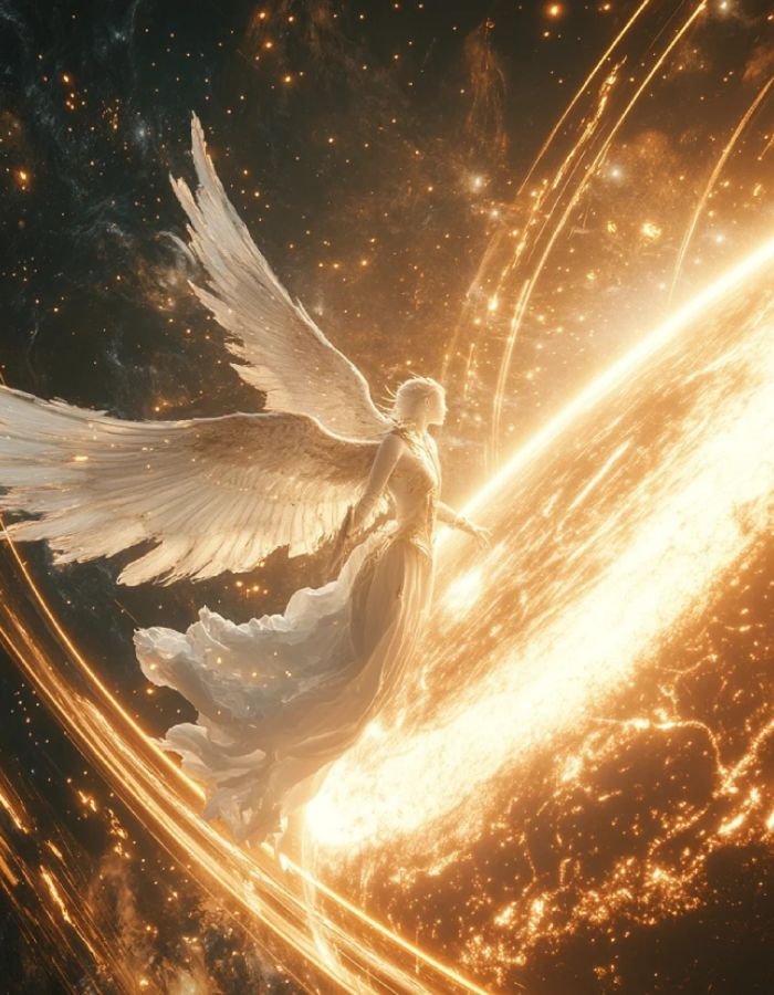 angel pfp conveying gentle holiness and serenity