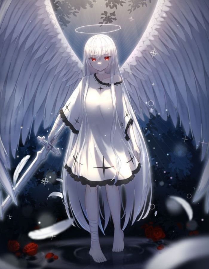 angel pfp featuring soft glowing wings and light halo