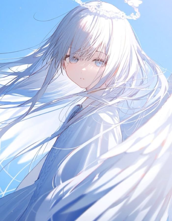 angel pfp showing peaceful expression and divine feel