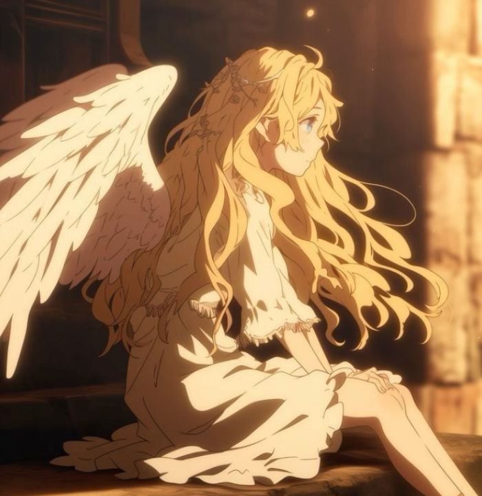 angel pfp with luminous lighting and soft tones