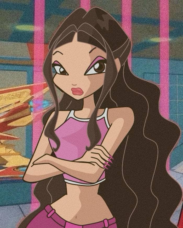 baddie cartoon female with commanding look