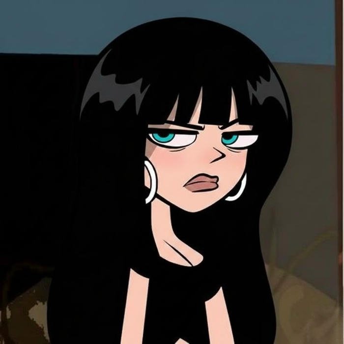 baddie cartoon profile picture with strong aura