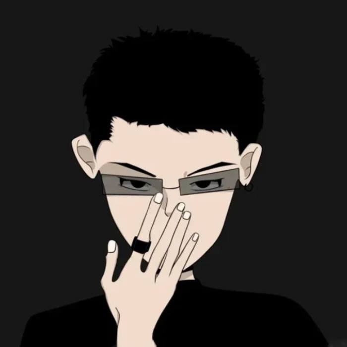 black discord pfp in a bold dark look