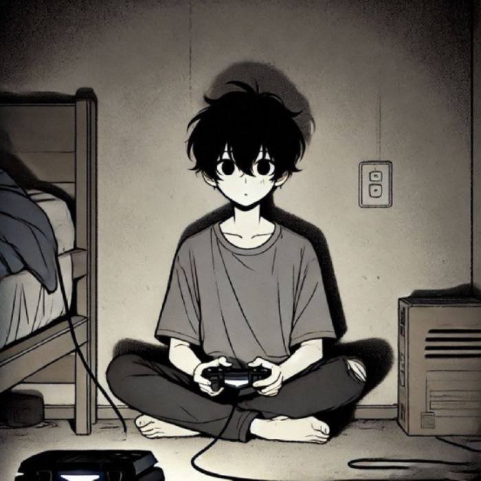 black discord pfp showing a calm dark mood