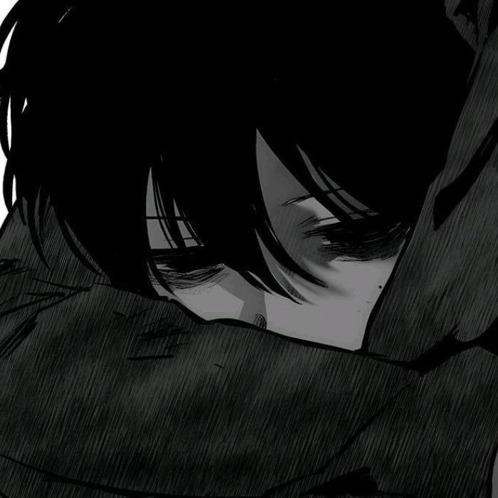 black discord pfp showing a serious mood