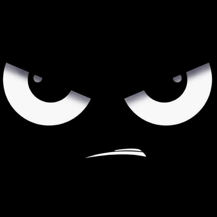 black discord pfp with sharp clean line