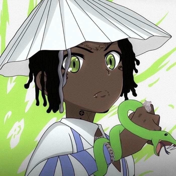 calm portrait in black guy pfp style