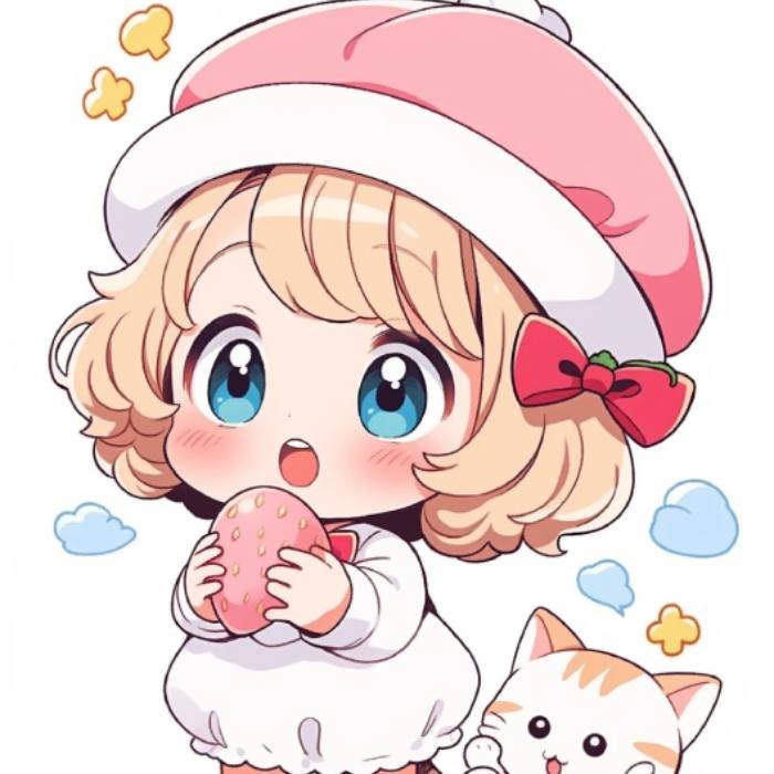 clean and minimal cartoon style chibi pfp