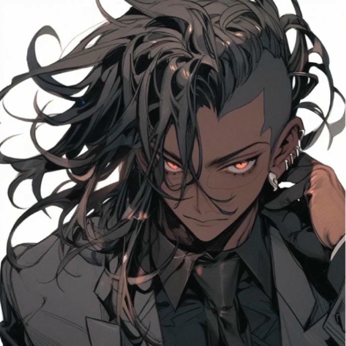 confident face shot in black guy pfp look