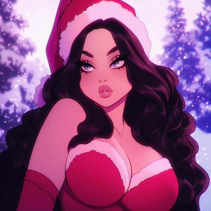 fearless personality baddie cartoon portrait showing