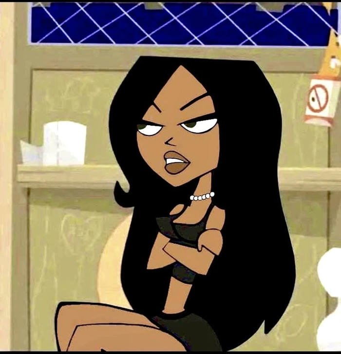 female baddie cartoon showing strong presence