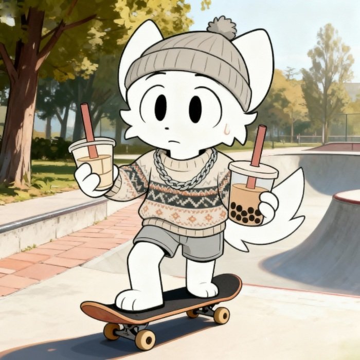 flat color cartoon style boykisser pfp