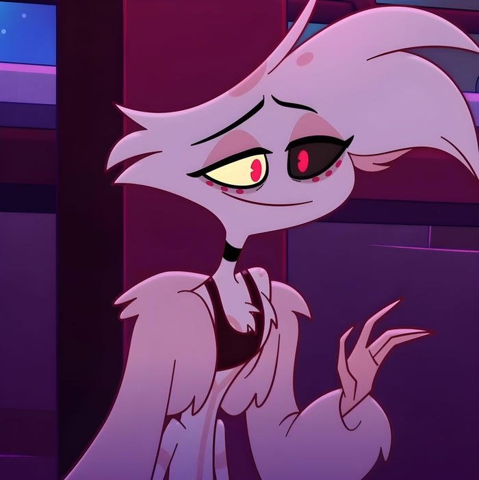 hazbin hotel character angel dust pfp face icon for pfp