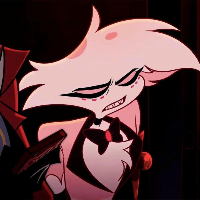 hazbin series character close up angel dust pfp for accounts