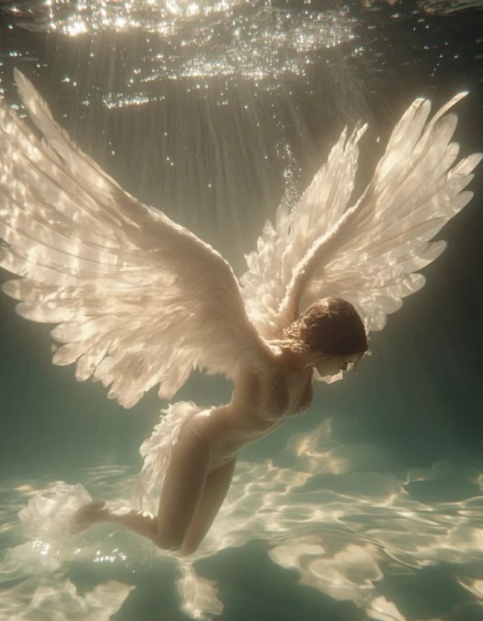 heavenly visual atmosphere shaped by angel pfp style