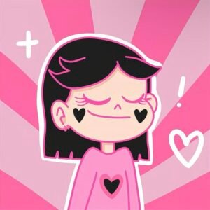 pfp cartoon girl suitable for online profiles