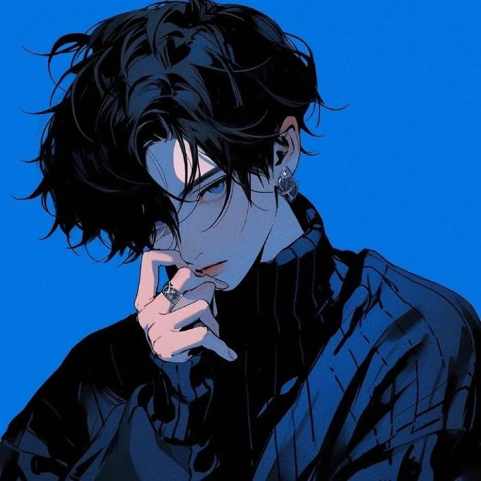 simple clean style blue discord pfp