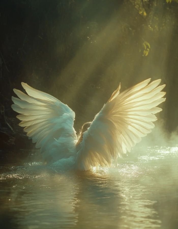 soft divine presence shown through angel pfp details