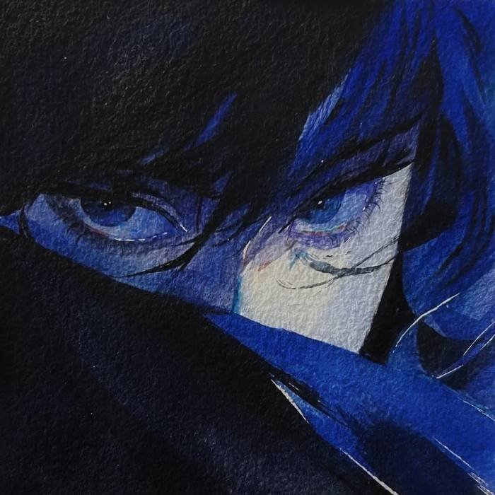 soft lighting effect on blue discord pfp art