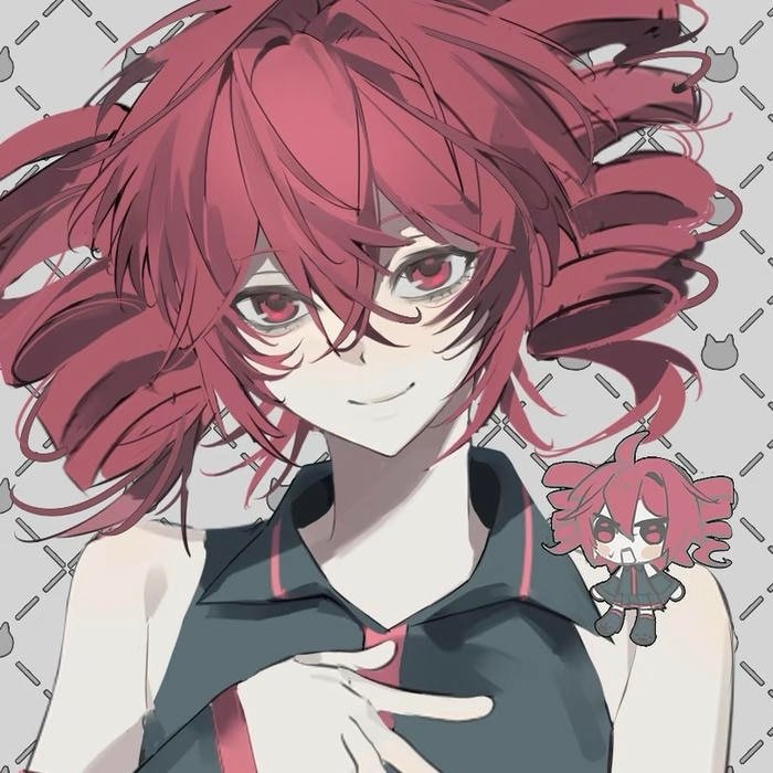 Aesthetic digital anime face tailored for teto pfp