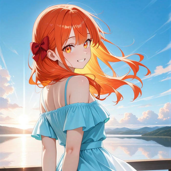 Alluring anime waifu pfp balanced between innocence and charm