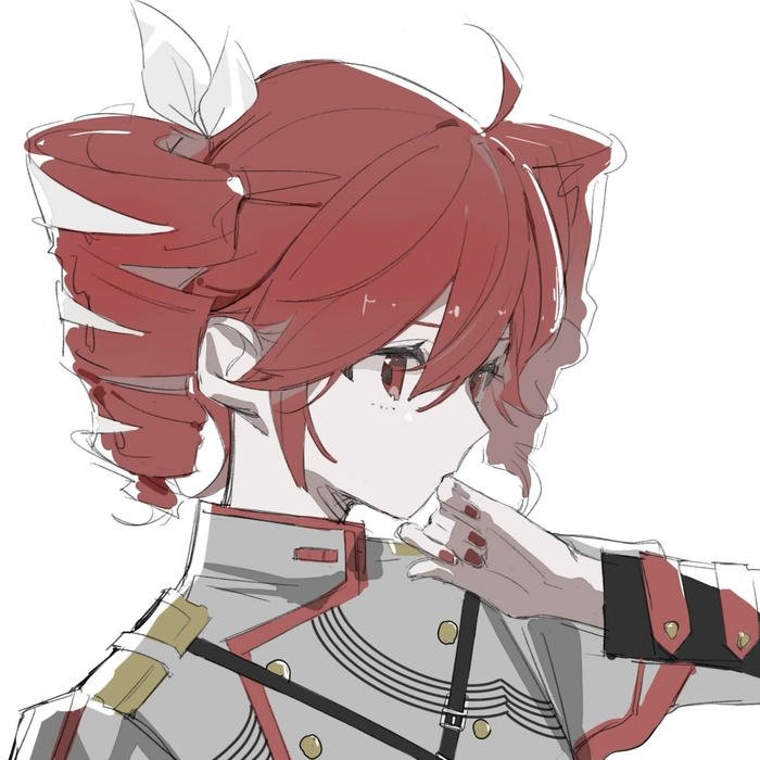 Anime character with smooth linework in teto pfp format