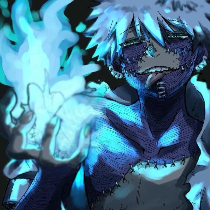 Blue fire chaos captured dramatically inside dabi pfp