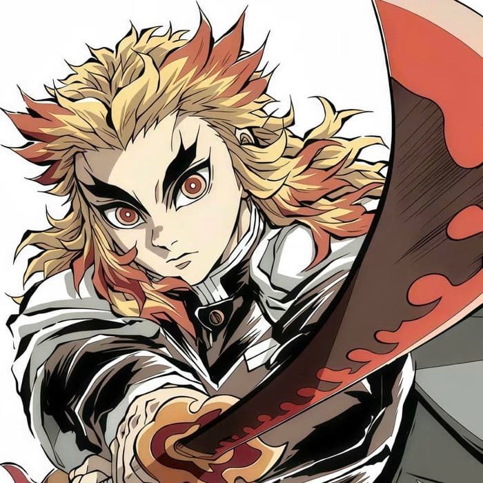 Bold confident anime character mood within rengoku pfp