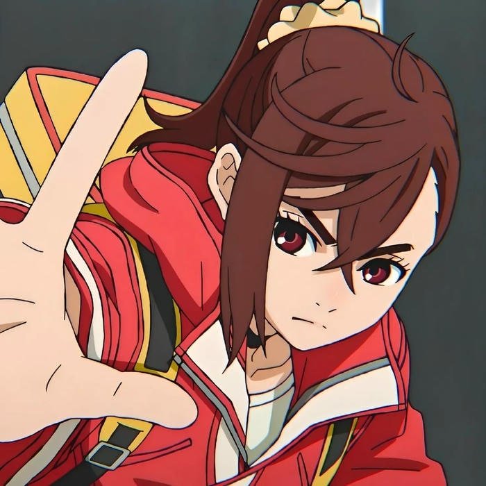 Bold youthful personality reflected visually inside momo ayase pfp