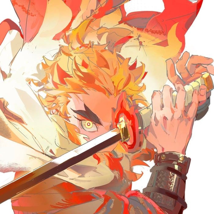 Bright color intensity defining the look of rengoku pfp