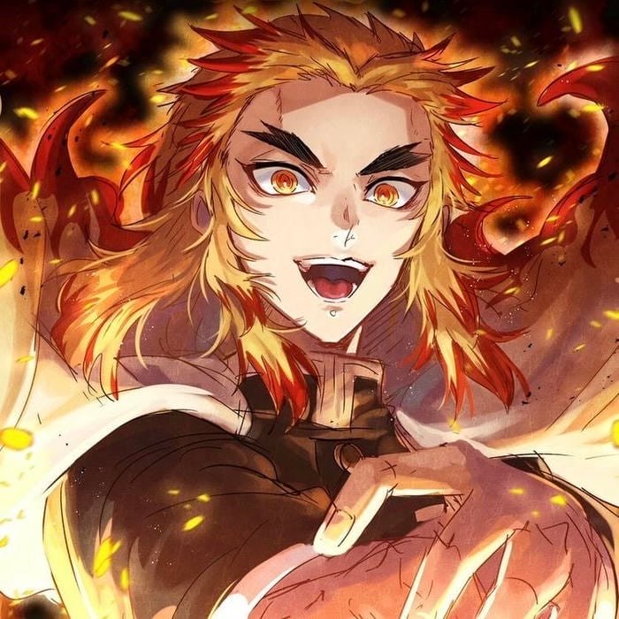 Burning determination captured visually inside rengoku pfp