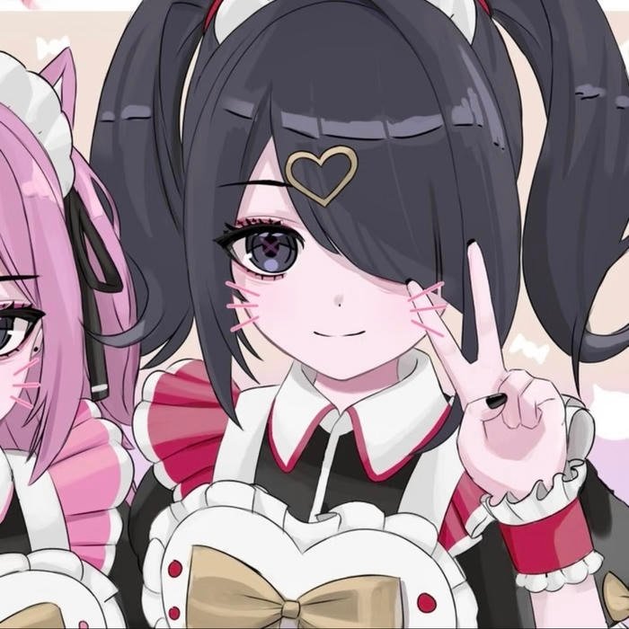 Charming anime waifu pfp with expressive eyes and calm mood