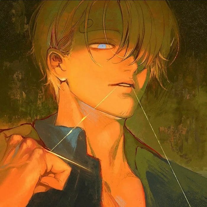 Cigarette ember glow softly illuminating cinematic Sanji pfp close up