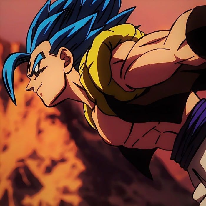 Cinematic rim lighting outlining silhouette in Vegito pfp