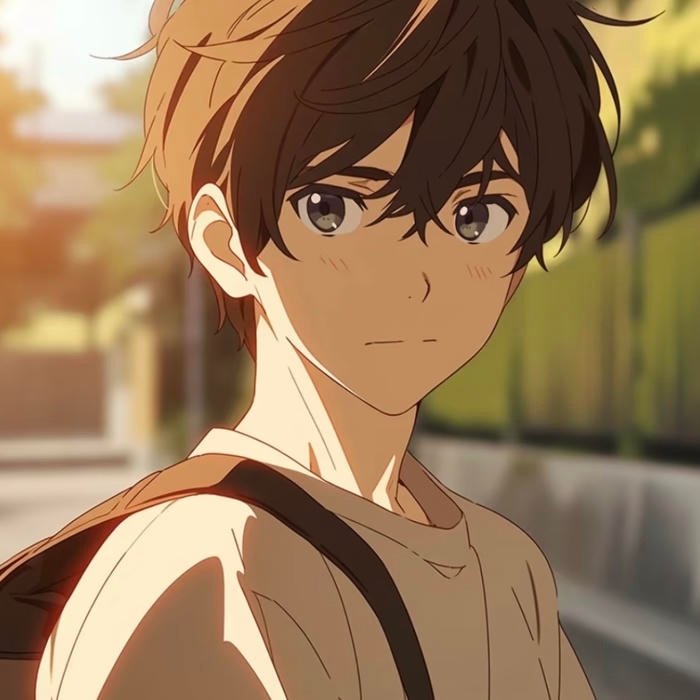 Clean digital portrait adapted into anime man pfp