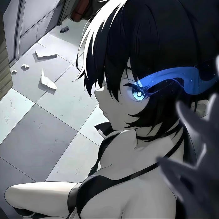 Cold anime pfp built on sharp contours and reserved emotional depth