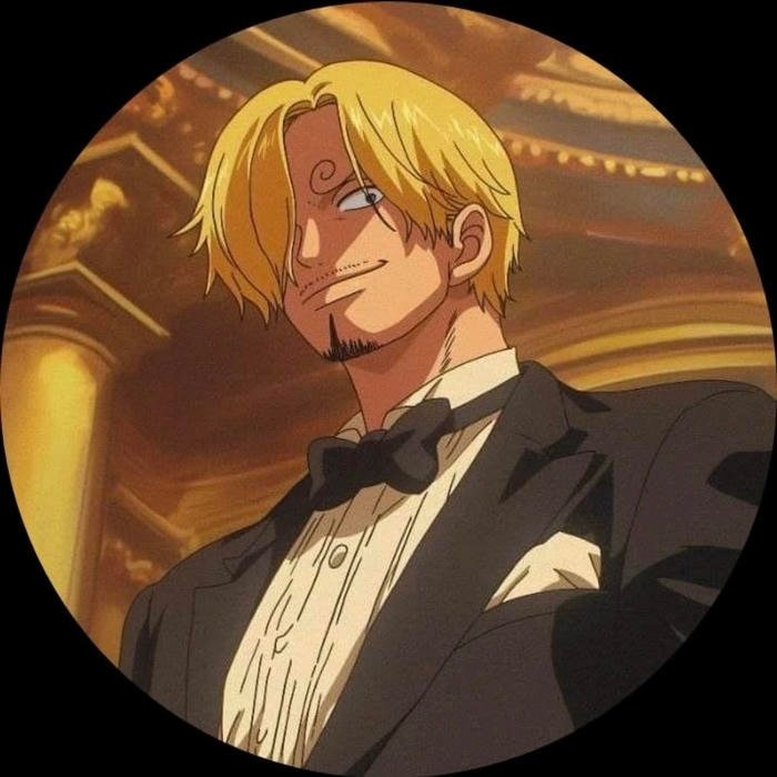 Confident playful smirk captured in high contrast Sanji pfp frame