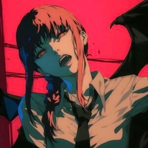 Controlled facial stillness emphasized within makima pfp