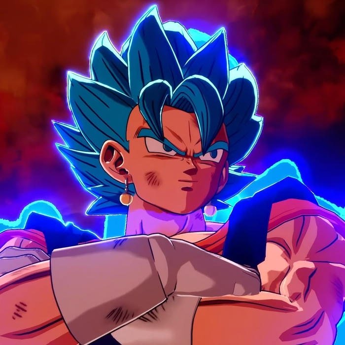 Cosmic galaxy themed background enriching epic Vegito pfp